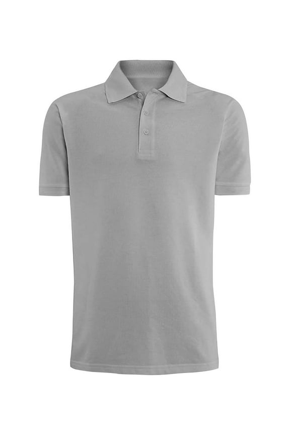 Alta Fashion Designer Mens Classic Fit Cotton Polo Shirt in Grey - Large
