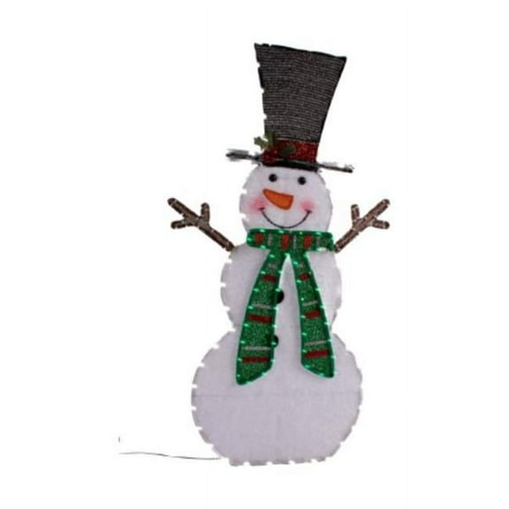 Alta Innova G48 SS202223S 38 in. Lighted LED Top Hat Green Scarf Snowman, Multi Color