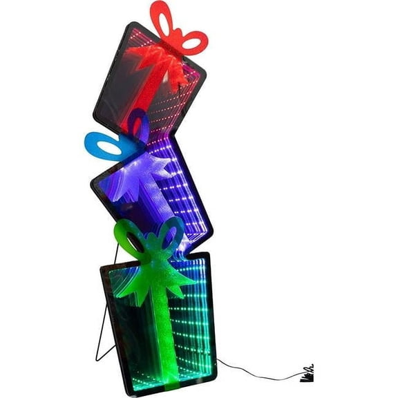 Good Tidings G48 WBD2019202X 36 in. Infinity Light Gift Stack Yard Art - Multi Color