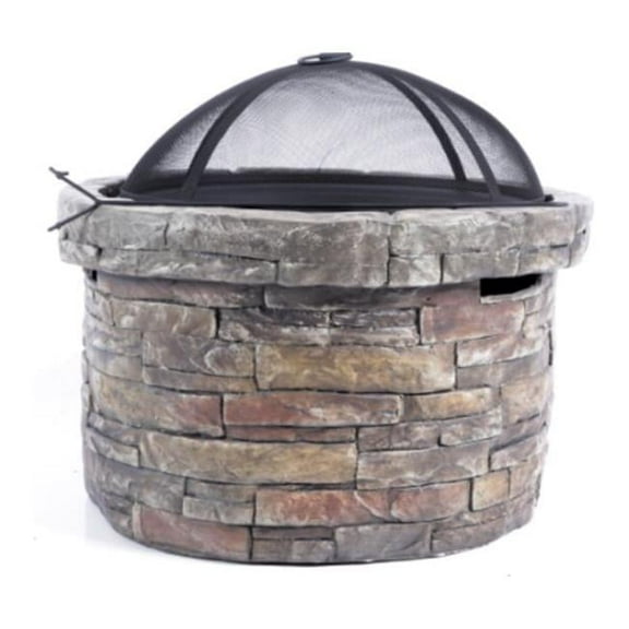 Alta Innova T70 HR22818AA 26 in. York Fire Pit with Cover, Stone