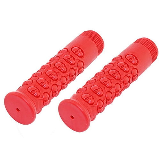 Alta Kraton Rubber Skull Bicycle Grips, 10 Colors. (Red)