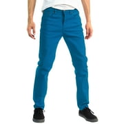 Alta Men Designer Fashion Slim Skinny Fit Stretch Denim Jeans Pants - Turquoise - Size 28