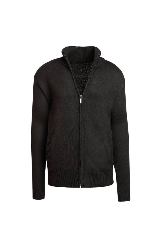 Alta Men's Casual Long Sleeve Full-Zip Mock Neck Sweater - Black Jacket - M