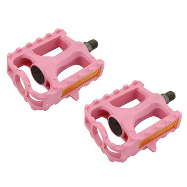 Alta Plastic Kids MTB Bike Pedal Bike Pedals Multiple Sizes and Colors Pink 1 2