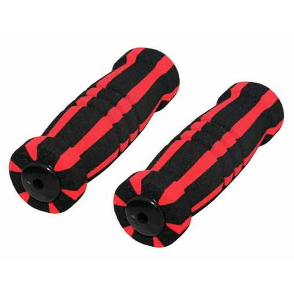 Alta Short Foam Bicycle Grips, Multiple Colors & Styles (Black/Red, with Reflectors)