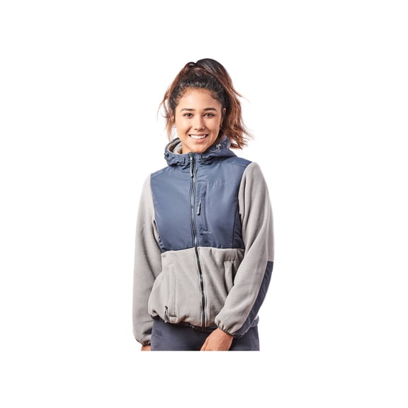 Alta Women's Two-Tone Full-Zip Fleece Jacket - Light Grey/Steel - X-Large