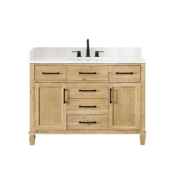 Altair-13 48" Single Bathroom Vanity in with Grain White Engineered Stone Countertop