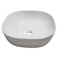 thumbnail image 1 of 16 in. Square White Finish Ceramic Bathroom Vanity Sink, 1 of 10