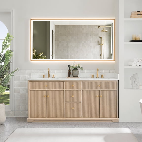 Altair 589072-NK-GW-NM Barnett 72" Free Standing Double Basin Vanity Set - Wood