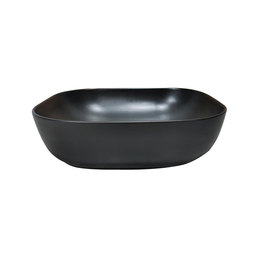 Altair 20'' Black Ceramic Oval Bathroom Vessel Sink