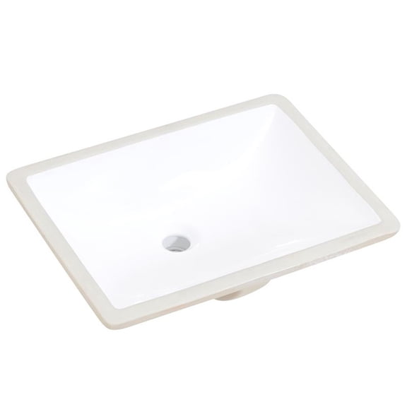 20 in. Rectangular White Finish Ceramic Undermount Vanity Sink