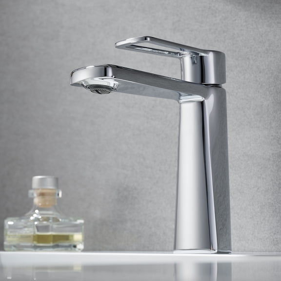 Paula Single Hole Single-Handle Brass Bathroom Faucet in Prolished Chrome