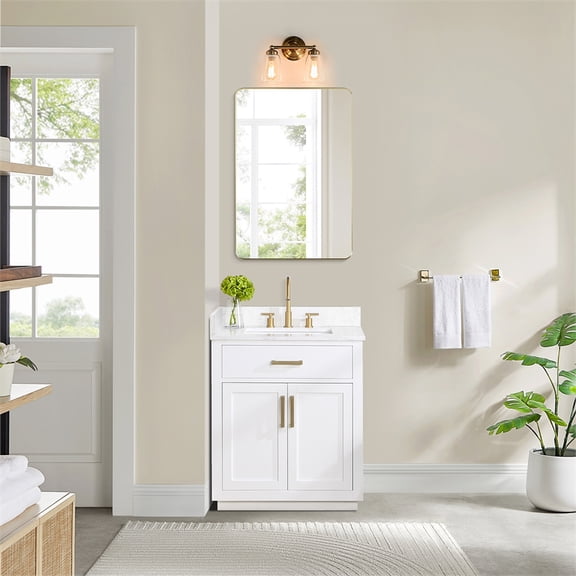 Altair 30" Single Bathroom Vanity in White without Mirror