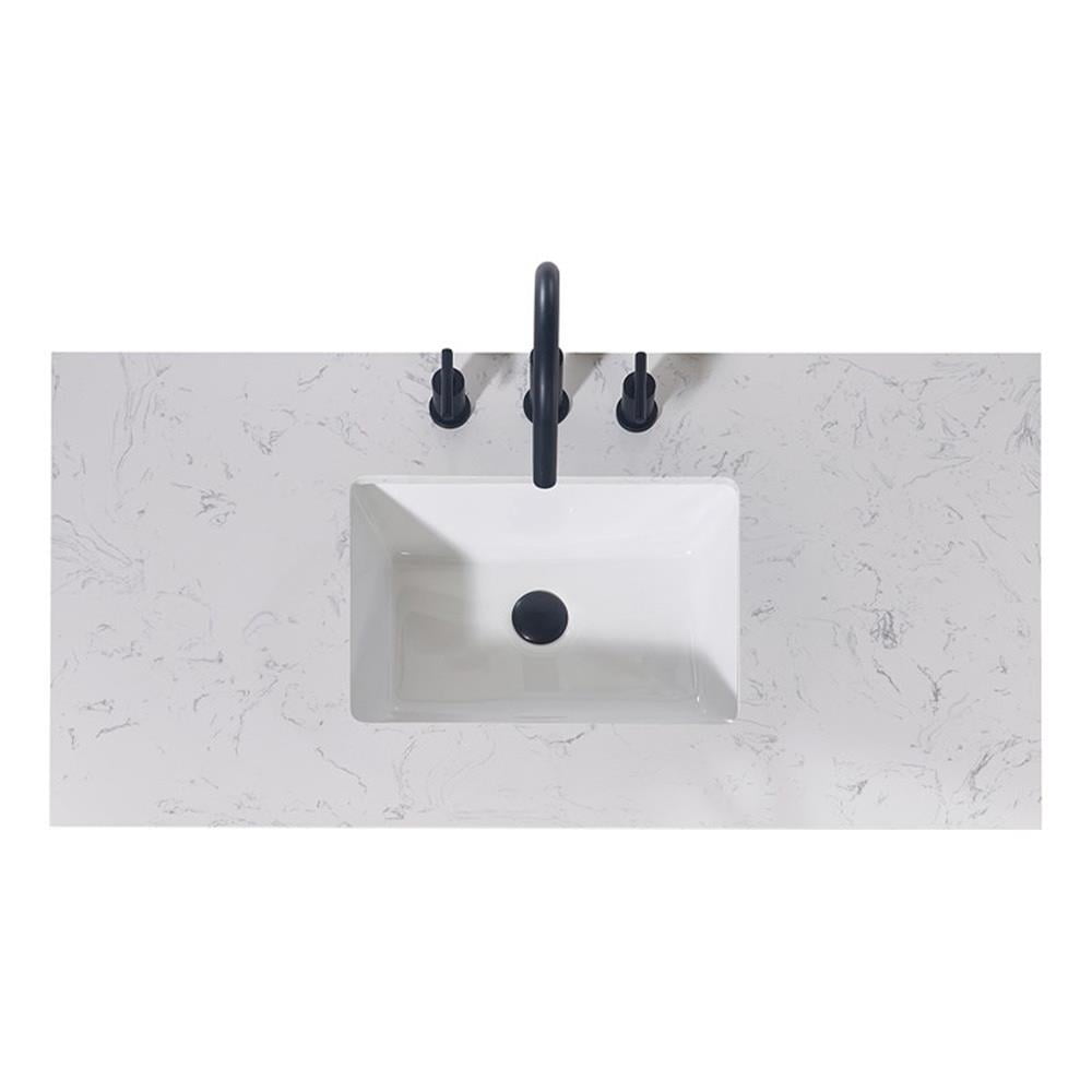 42" Aosta White Composite Stone Vanity Top with Sink