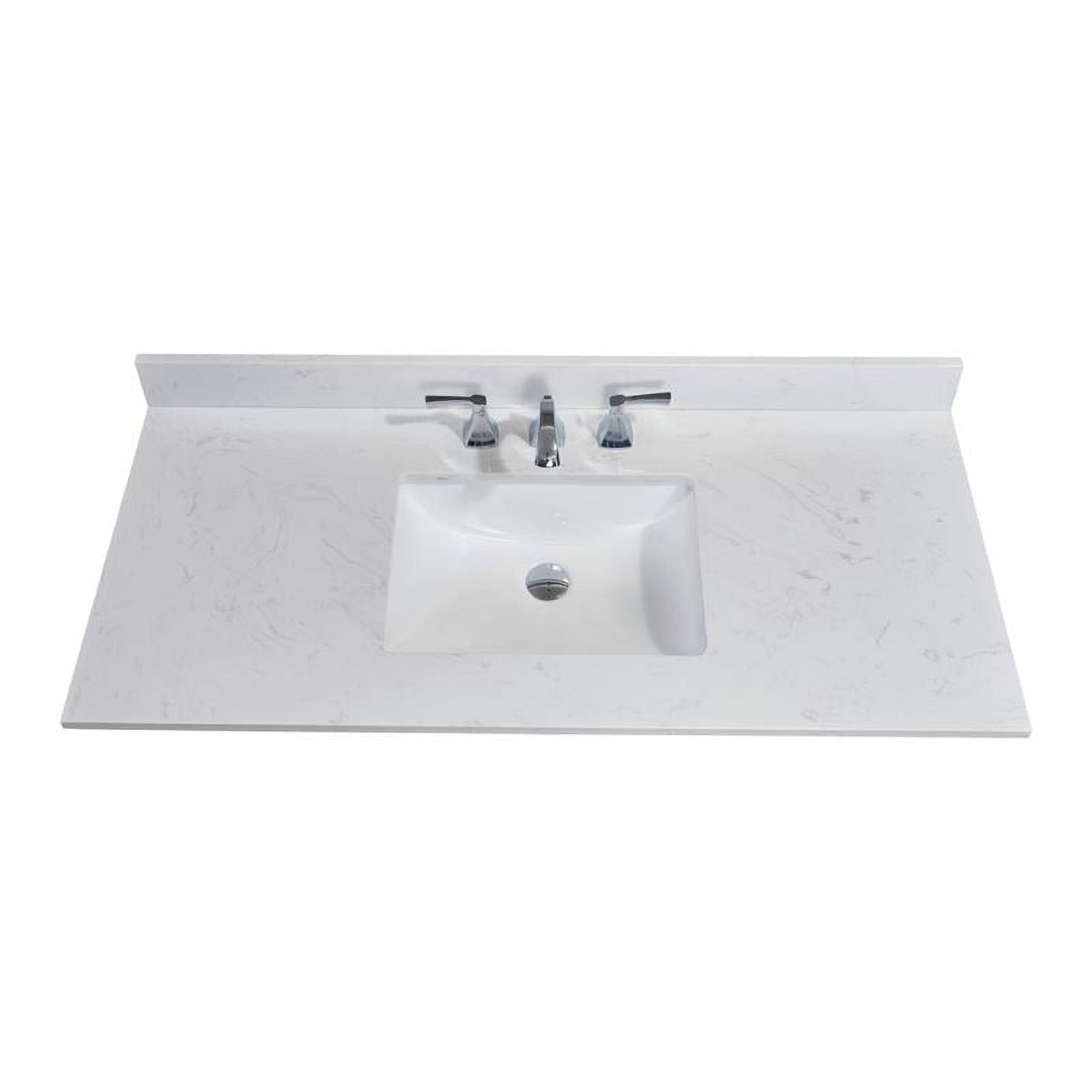 Jazz White Composite Stone Vanity Top with Sink