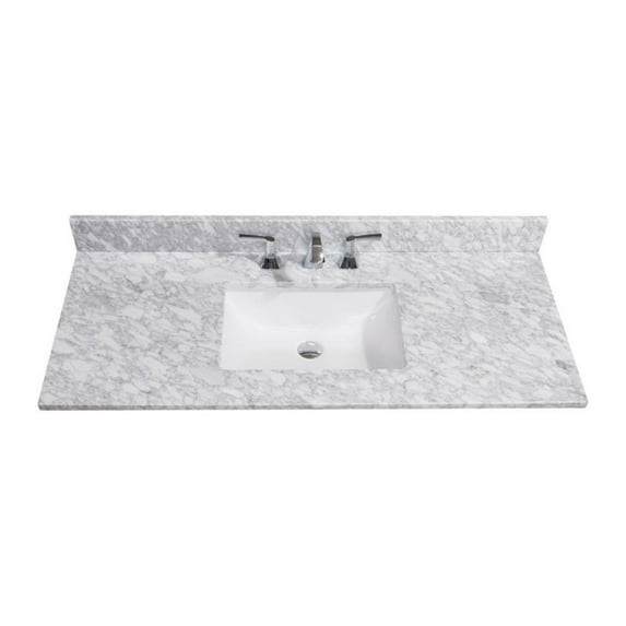 Altair 49 in. Natural Marble Vanity Top with White Sink