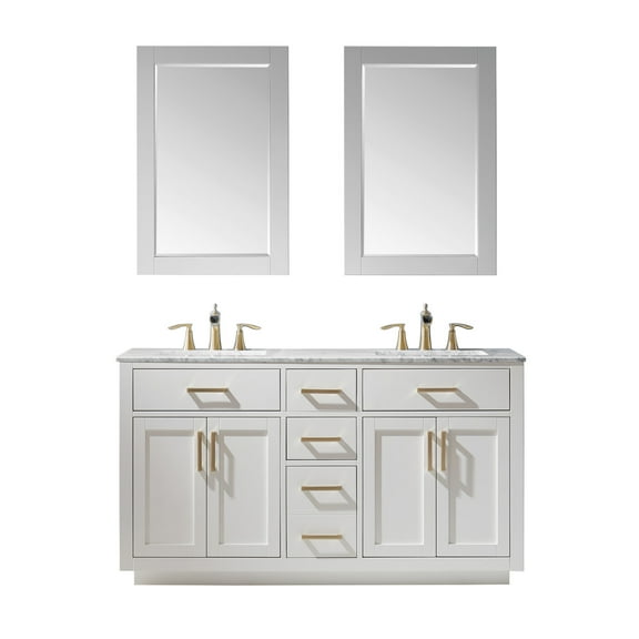 Altair 531060-Ca Ivy 60" Free Standing Double Basin Vanity Set - White