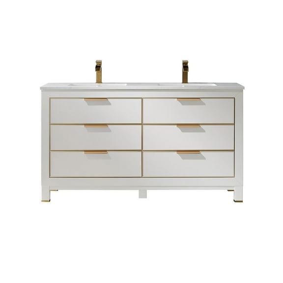 Altair 533060-Aw-Nm Jackson 60" Free Standing Double Basin Vanity Set - White
