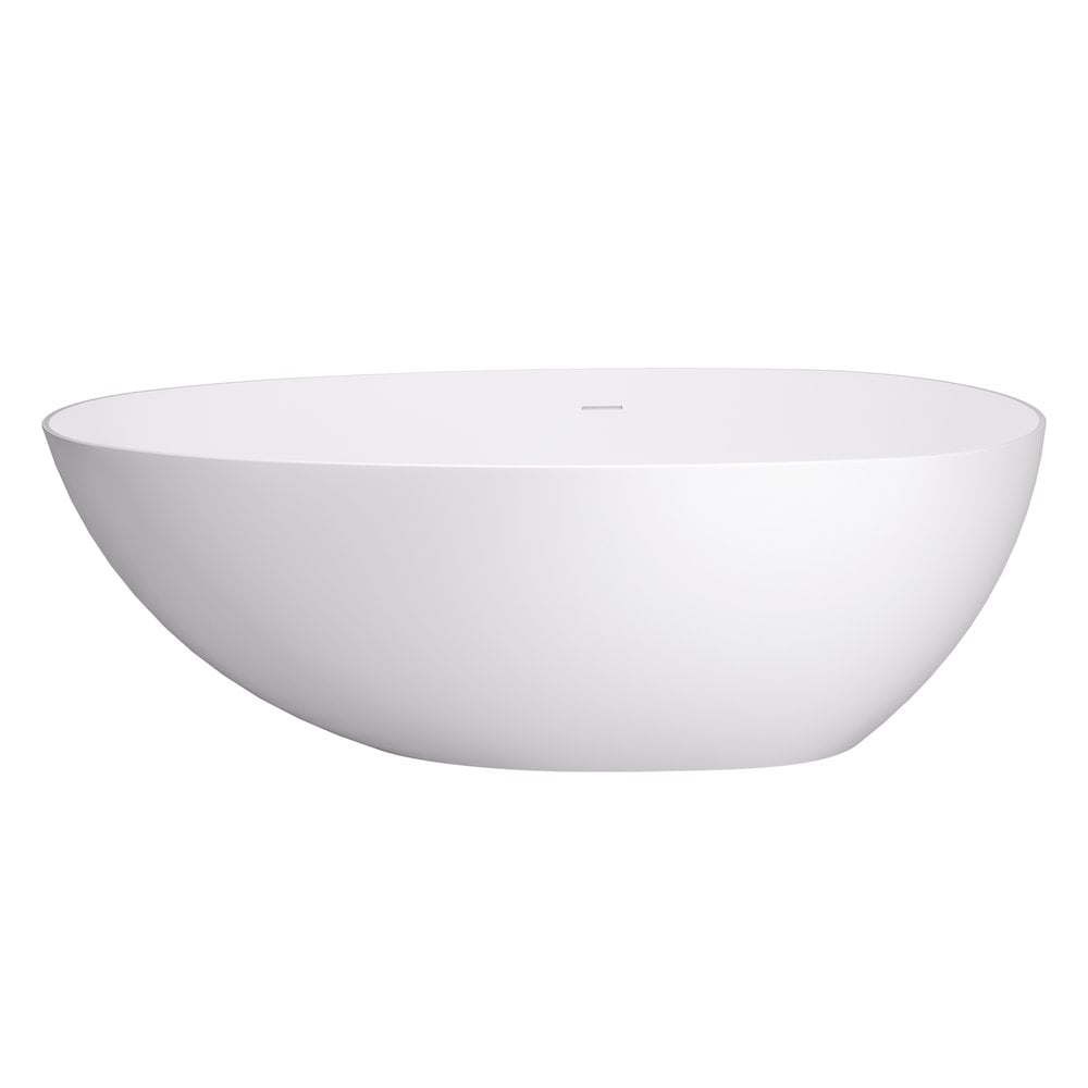 Giotto 59" Matte White Solid Surface Freestanding Soaking Bathtub