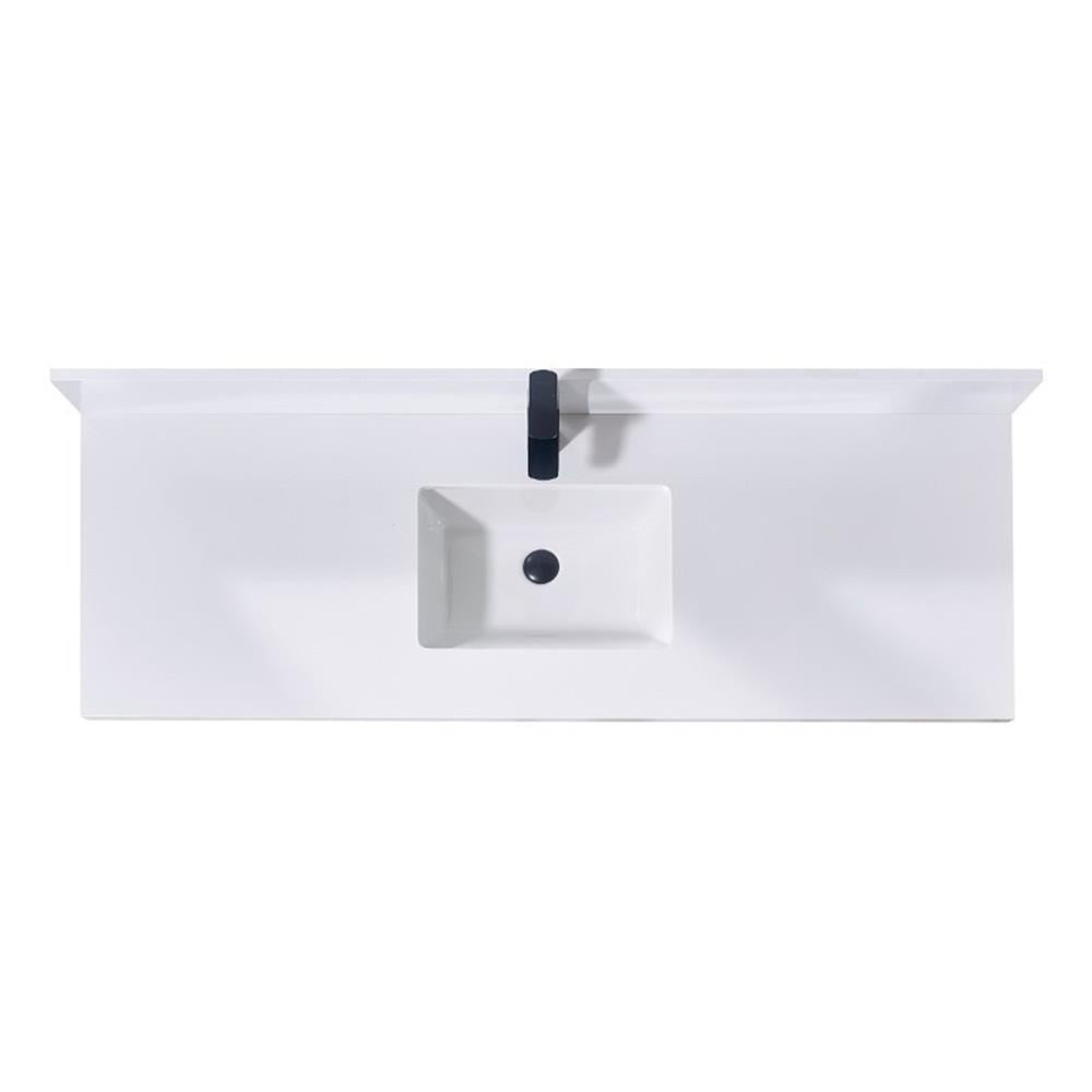 61'' Snow White Ceramic Bathroom Vanity Top with Sink
