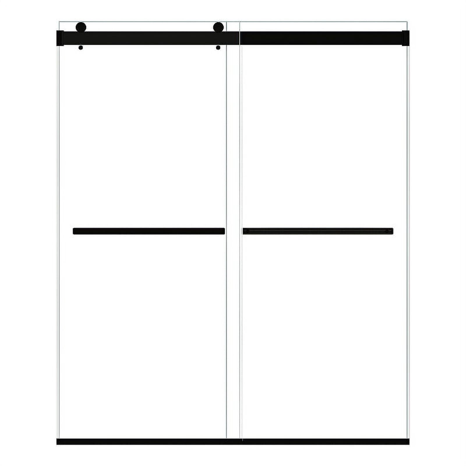 Altair 64" Matte Black Frameless Bypass Shower Door with Clear Glass