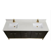 Altair 73 in. Composite Stone Vanity Top in Milano White with White Sink