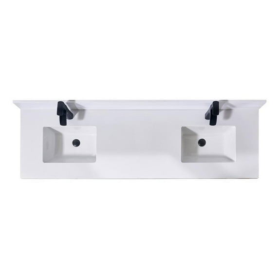 73. in Composite Stone Vanity Top in Snow White with White Sink