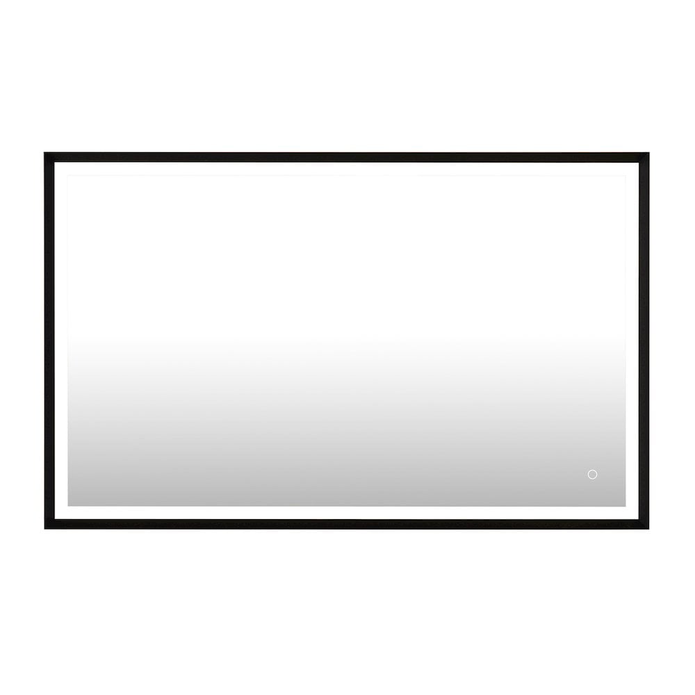 Apollo 48" x 30" Matte Black Aluminum LED Vanity Mirror