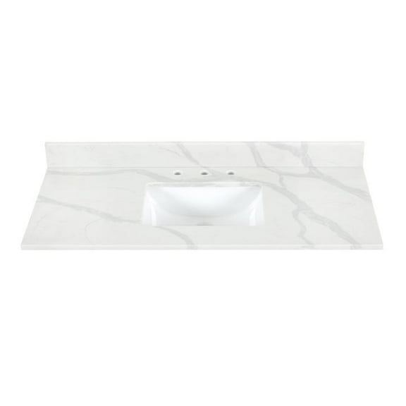 Altair Design Arbios 48" Modern Stone Vanity Top in Calacatta White