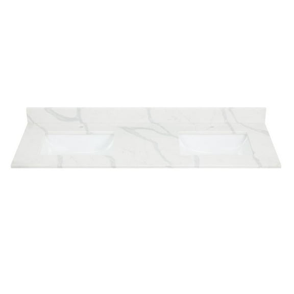 Altair Design Arbios 60" Quartz Stone Vanity Top in Calacatta White