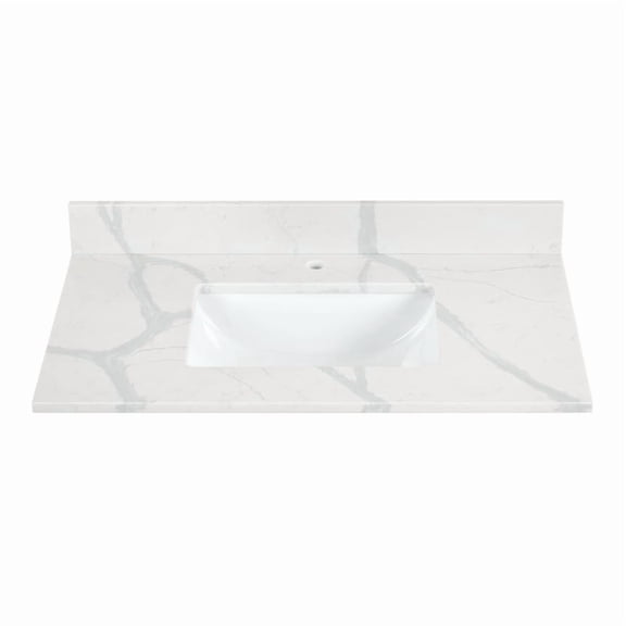 Altair Design Arbios 36" Modern Stone Vanity Top in Calacatta White