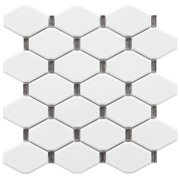 Badajoz 11.5" x 10.94" Honeycomb Glass Mosaic Wall Tile in White
