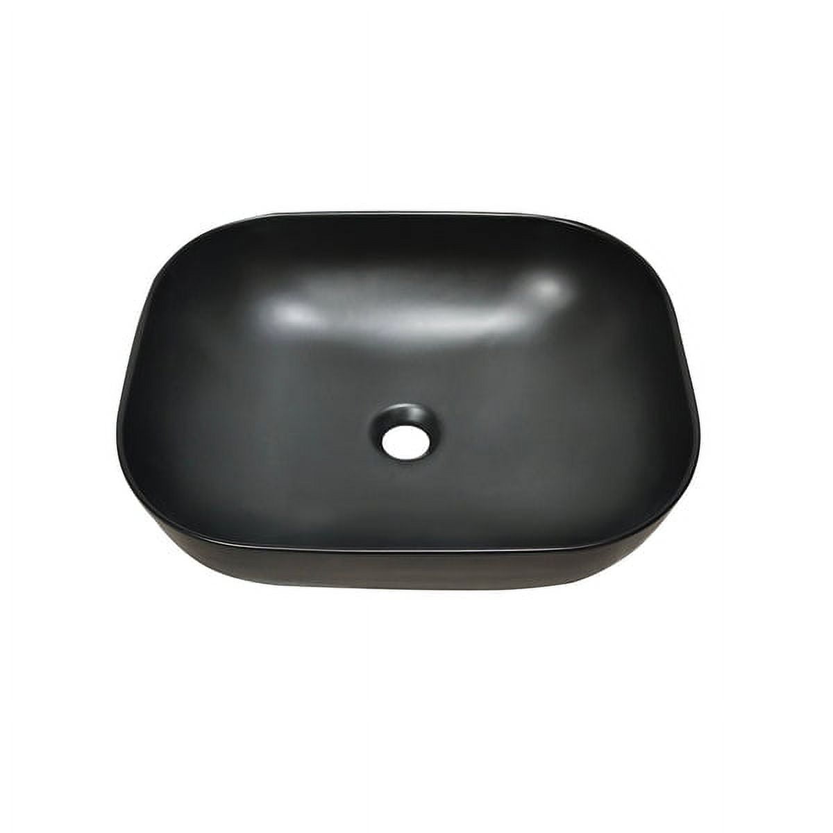 Altair 20'' Black Ceramic Oval Bathroom Vessel Sink