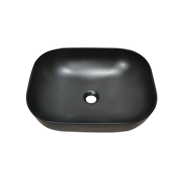 Altair Design 20 in. Oval Black Finish Ceramic Vessel Bathroom Vanity