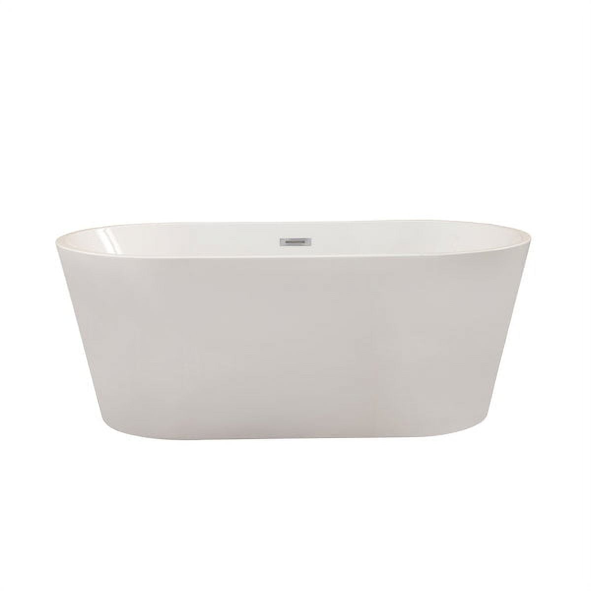 Cielo 59" White Acrylic Freestanding Soaking Bathtub