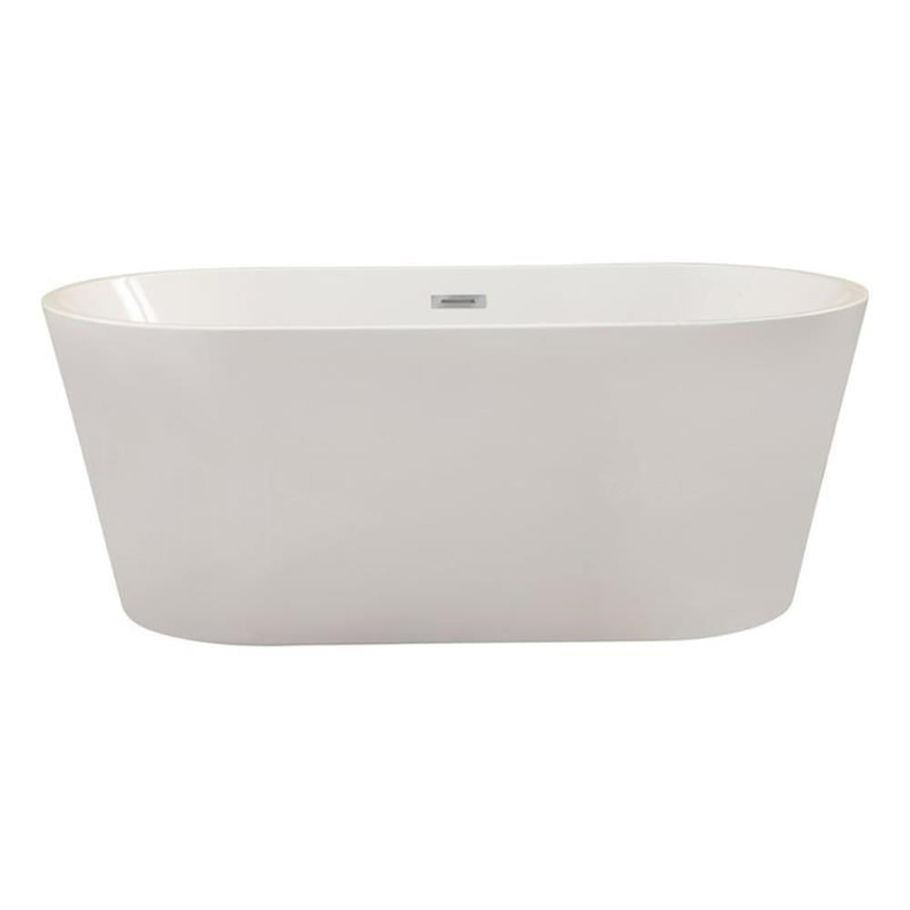 Cielo 59" White Acrylic Freestanding Soaking Bathtub