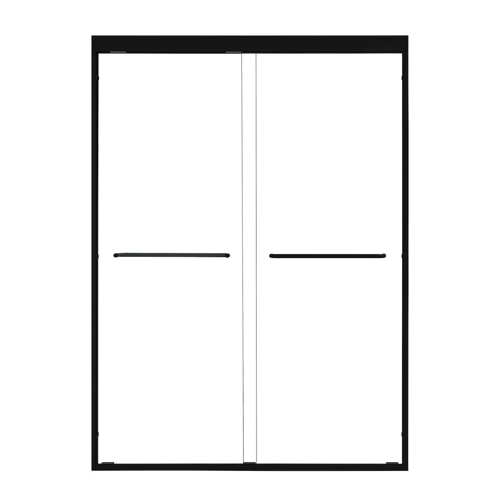 Ennis 48" Matte Black Framed Shower Door with Clear Glass
