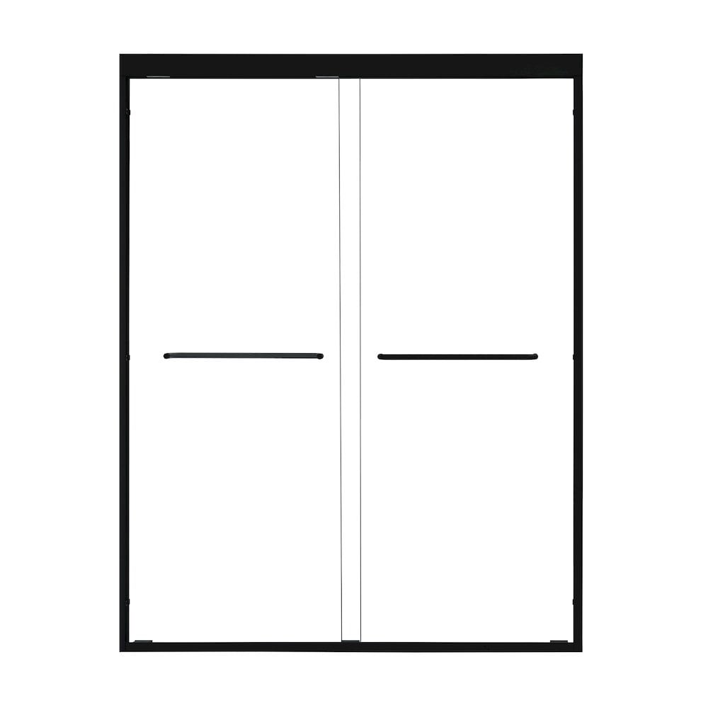 Ennis 60" Matte Black Framed Shower Door with Clear Glass