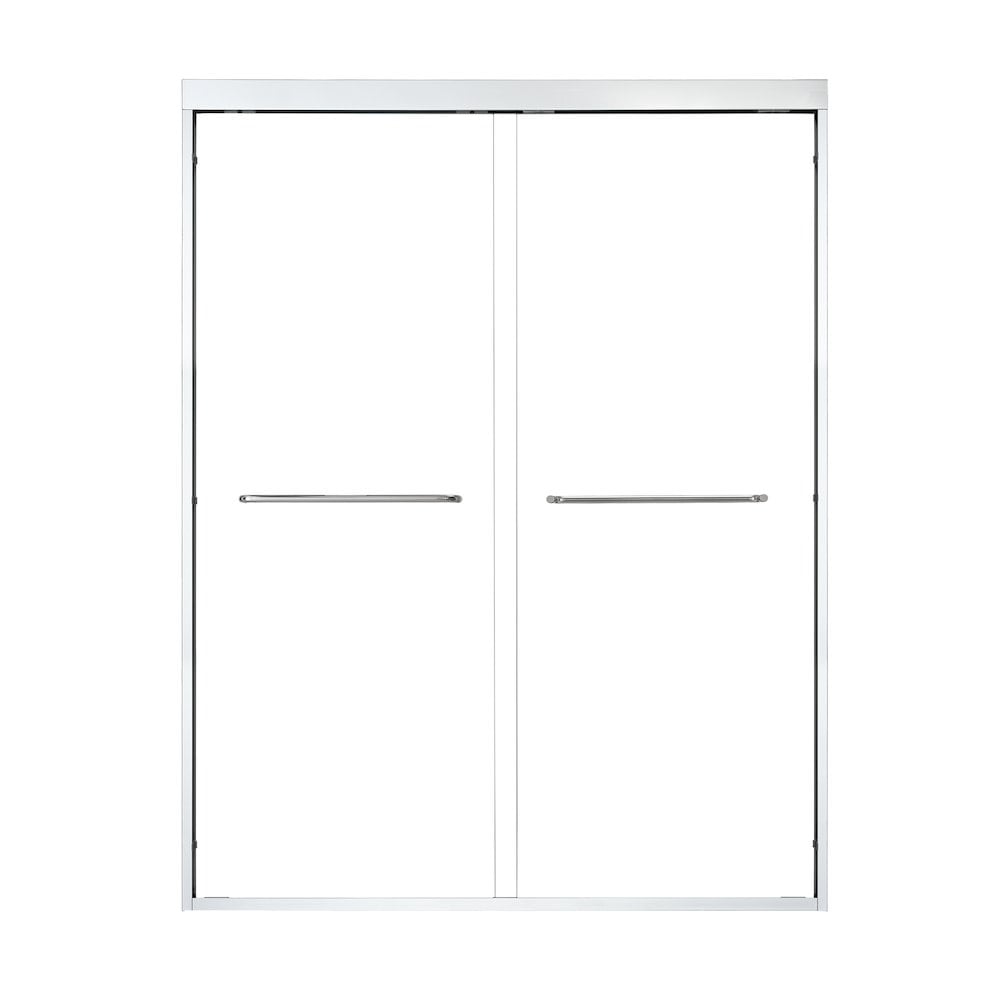 Ennis 48" x 76" Polished Chrome Framed Shower Door with Clear Glass
