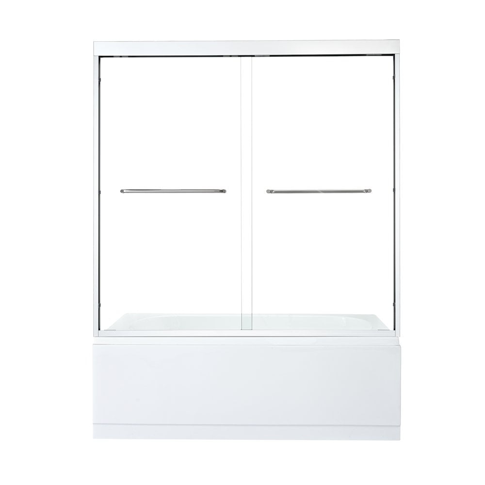 Ennis 60" Polished Chrome Framed Tub Door with Clear Glass