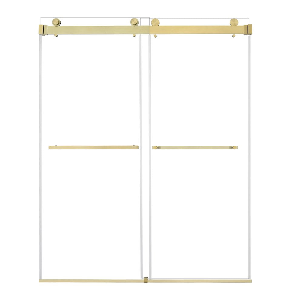 Bolani 60" Brushed Gold Frameless Glass Shower Door