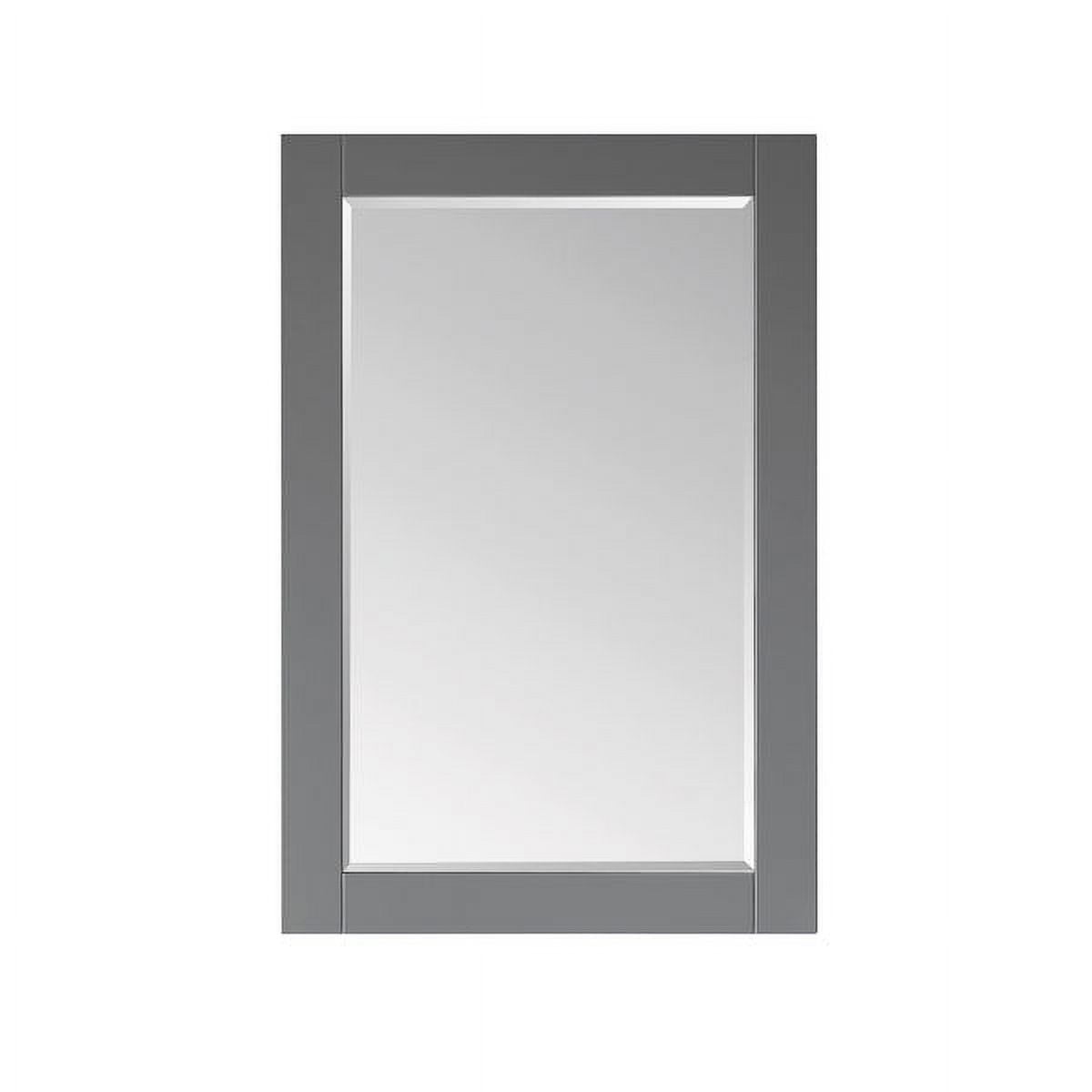 Ivy 24" Gray Wood Rectangular Bathroom Wall Mirror