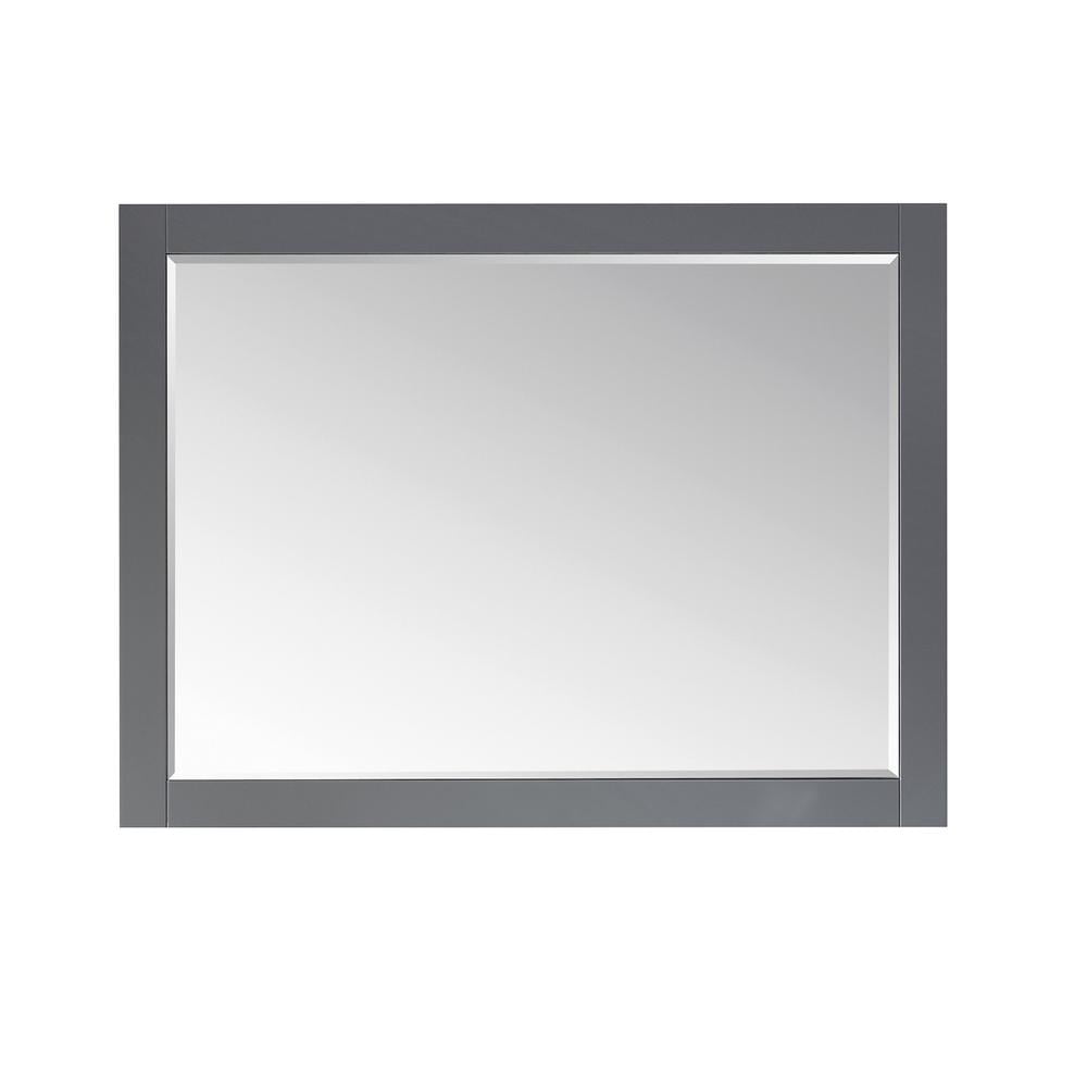 Elegant Ivy 48" Gray Wood Framed Rectangular Bathroom Mirror