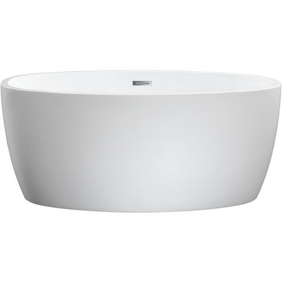 Altair Design Jolie 55" x 32" Freestanding Soaking Acrylic Bathtub in White