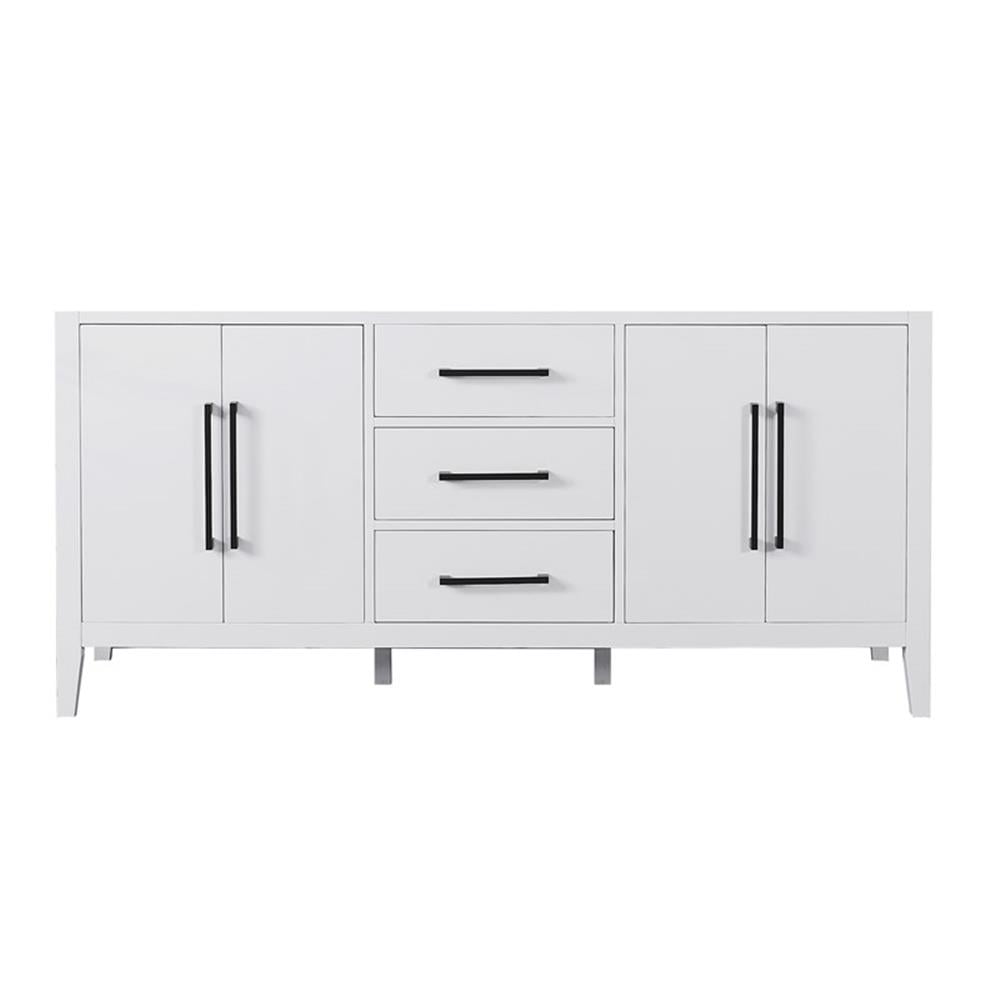 Laurel 72" White Wood Double Bathroom Vanity Base