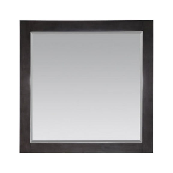 Altair Design Maribella 34" Rectangular Bathroom Wood Framed Wall Mirror in Rust Black