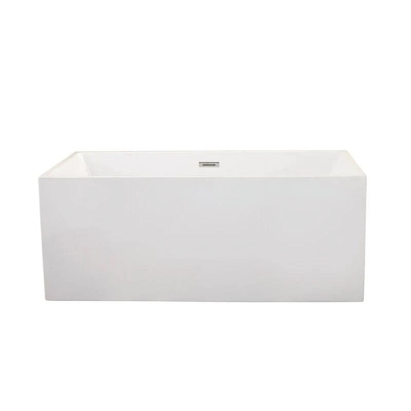 Persephone 59'' White Acrylic Freestanding Soaking Bathtub