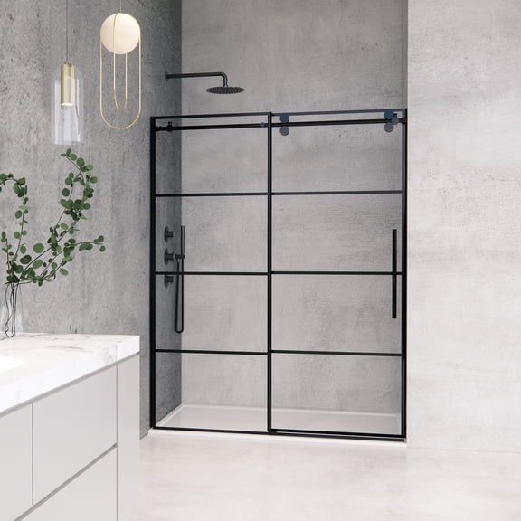 Sankiz Single Sliding Frameless Shower Door with Clear Glass
