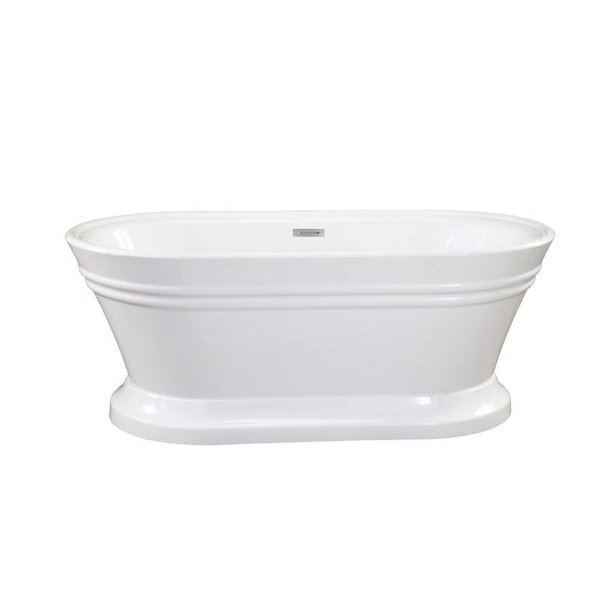Solace 59.1'' White Freestanding Acrylic Soaking Bathtub