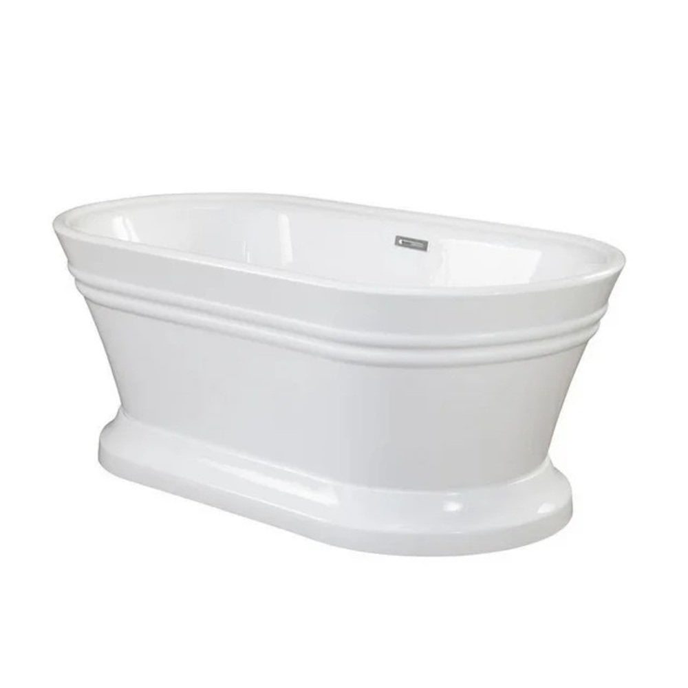 Solace 59.1'' White Freestanding Acrylic Soaking Bathtub